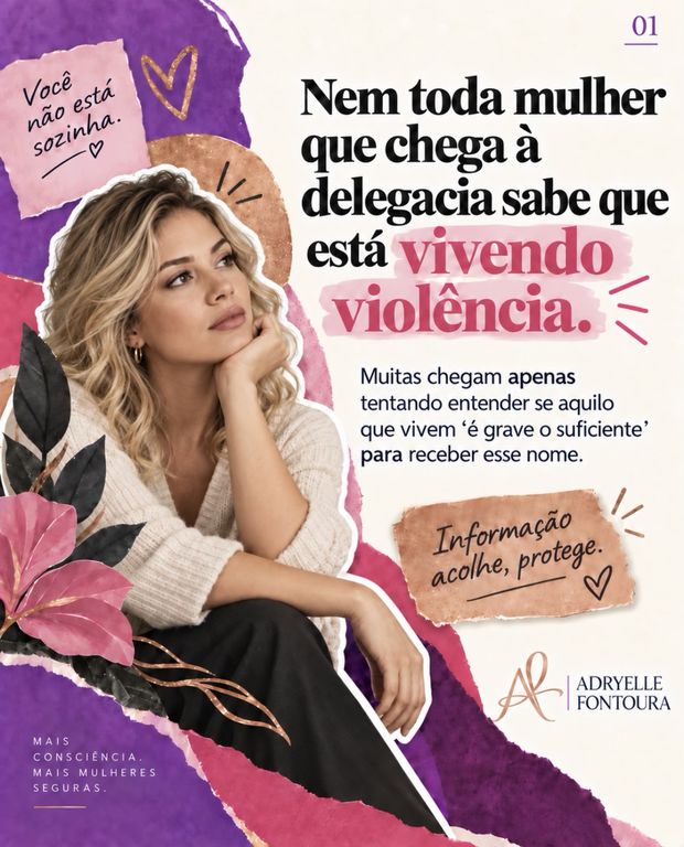 1. Nem toda mulher que chega à delegacia sabe que está vivendo violência. Muitas chegam apenas tentando entender se aquilo que vivem é grave o suficiente para receber esse nome.