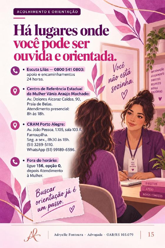 Página 15 de 16 da cartilha Violência doméstica: reconhecer, proteger, recomeçar